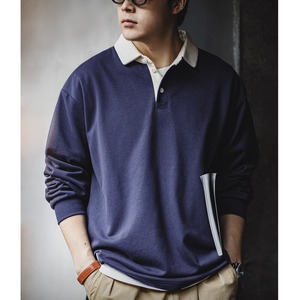 Bi-Color Drop-Shoulder Polo Shirt【G0968】