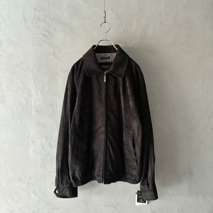 -claiborne- deadstock fake suède raglan jacket