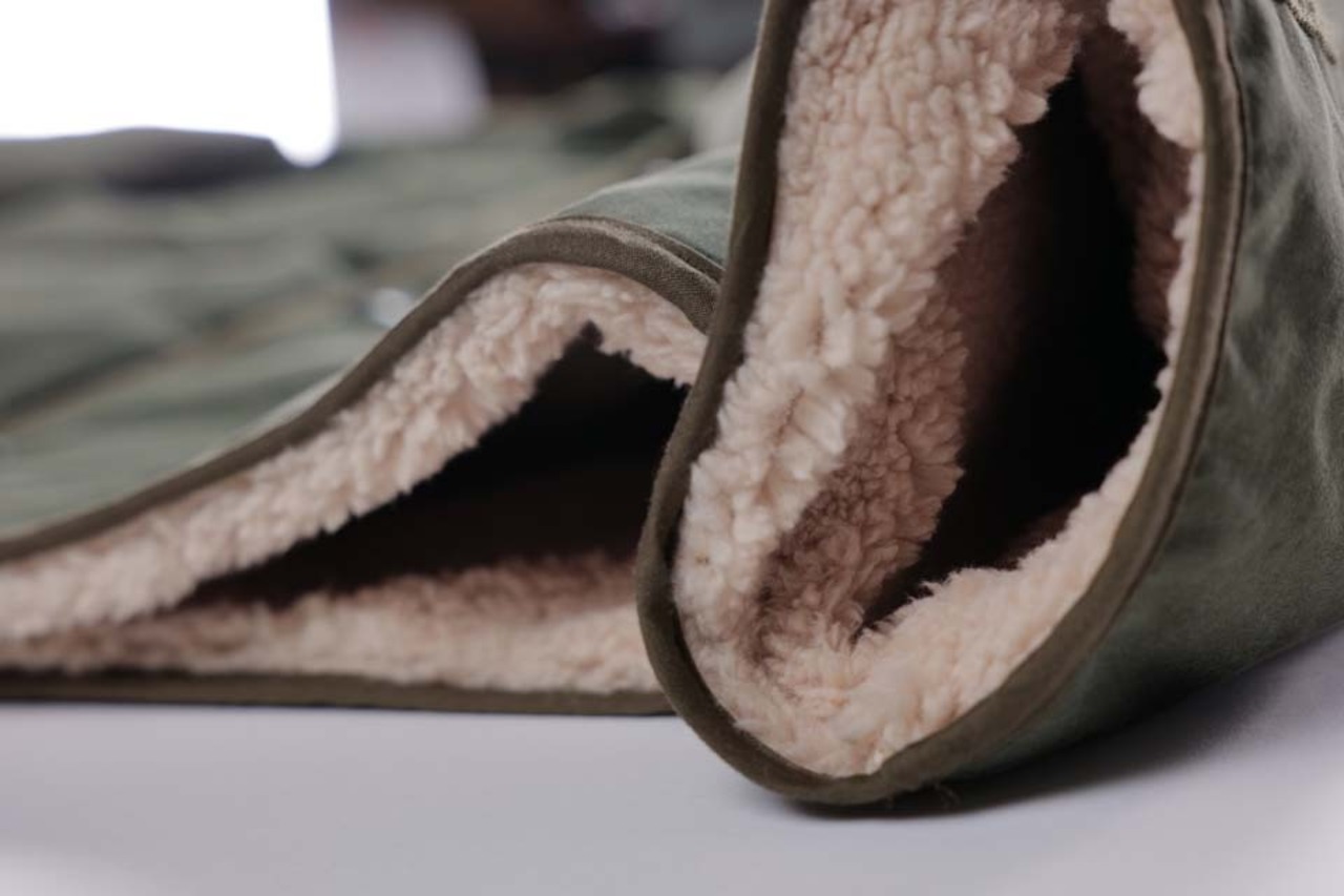 BROWN GREEN BLUES BOA HOODED BLOUSON / ブラウングリーンブルース ボアフーディブルゾン