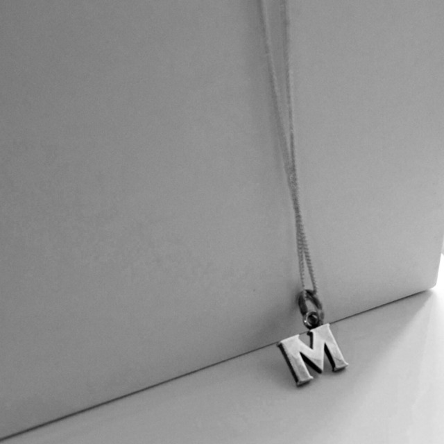 925 Initial Necklace "M"