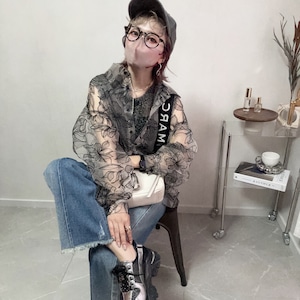 big flower pattern tulle SH