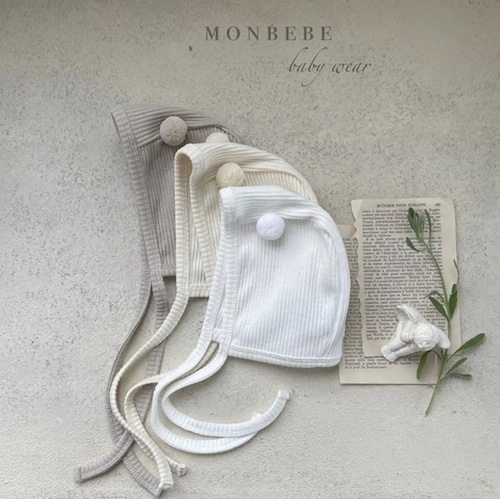 【即納】monbebe bonbon rib bonnet〔モンベベ ボンボンリブボンネット〕　monbebe