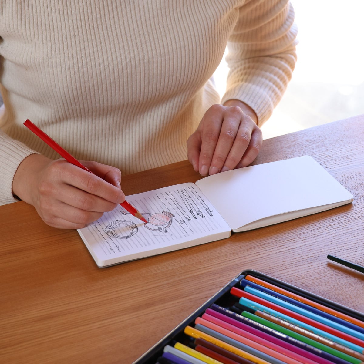 yokobonスケッチノート / A6 / ブルーアッシュ | 渡邉製本オンラインストア