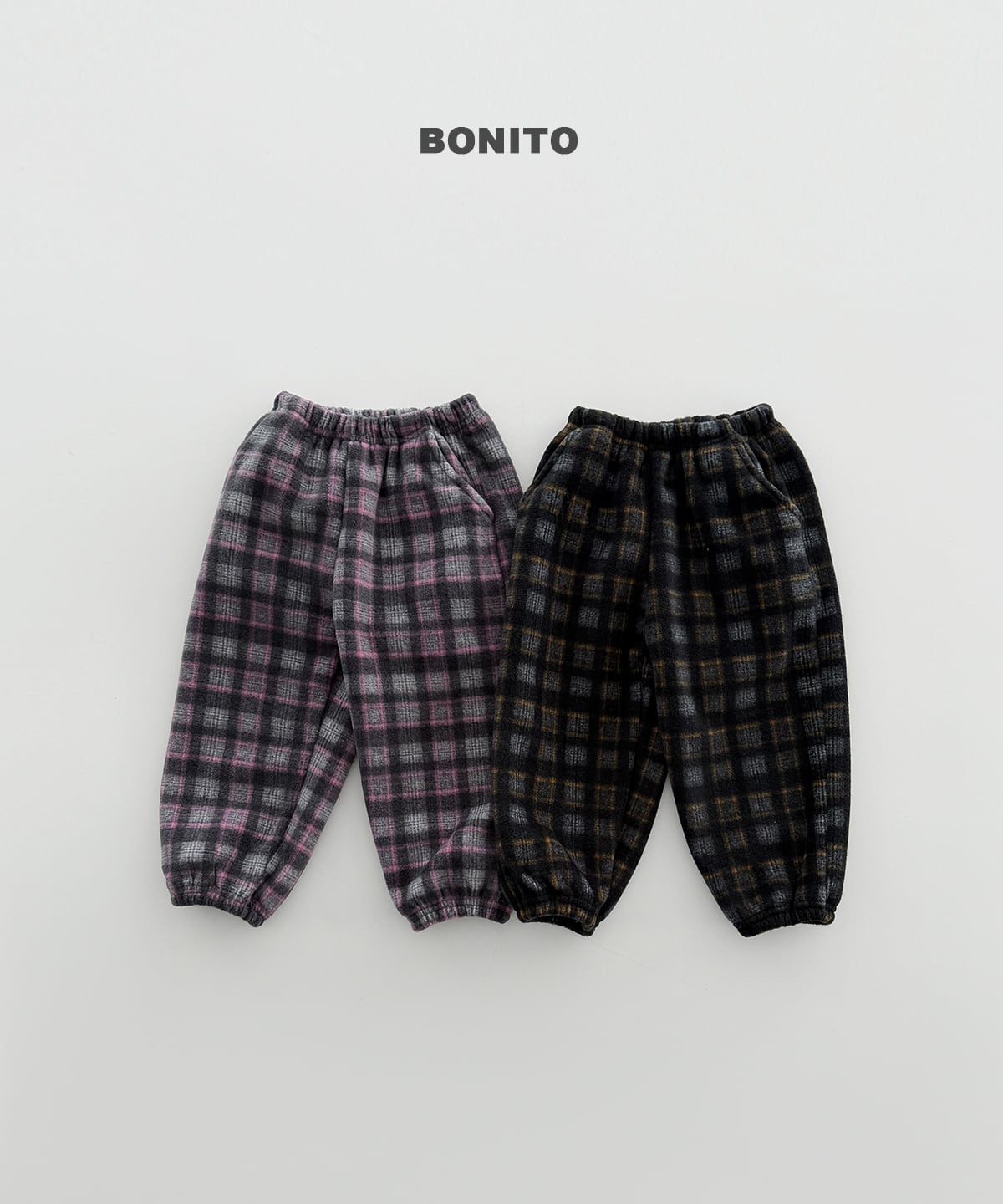 check fleece jogger pants【BONITO】※12月中旬発送予定