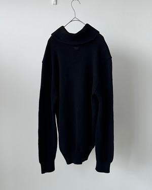 -Polo by Ralph Lauren- Vintage 90s M Leather-Belted Shawl Collar Cotton Sweater