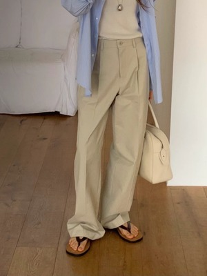 (予約) ounce / Cotton one-tuck pants