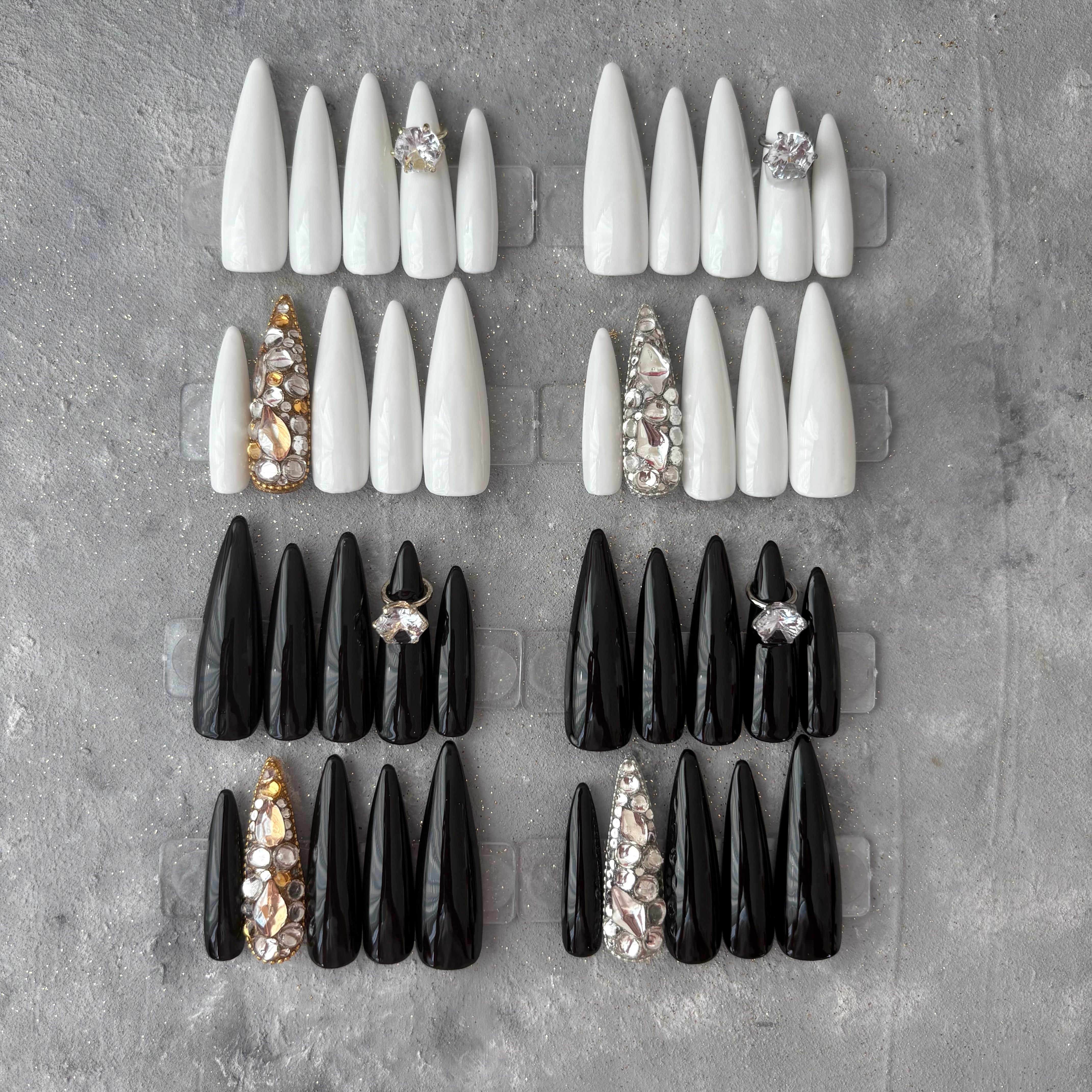 ワンカラー ギャルネイル 成人式 前撮り 派手 ネイルチップ ロング