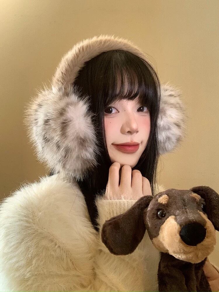 Myurina アニマルファーイヤーマフ 平成ギャル 耳当て ふわもこ 防寒