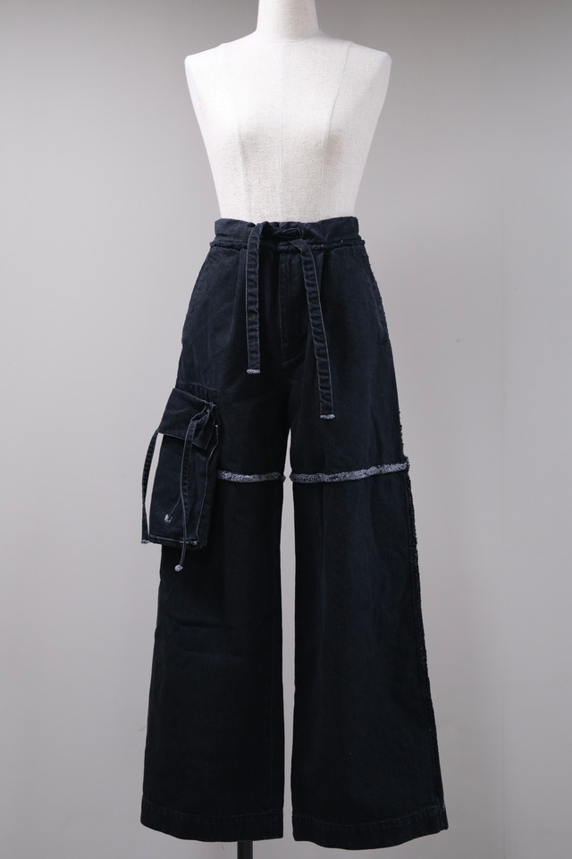 【KOTONA】Denim Work Pants - black -