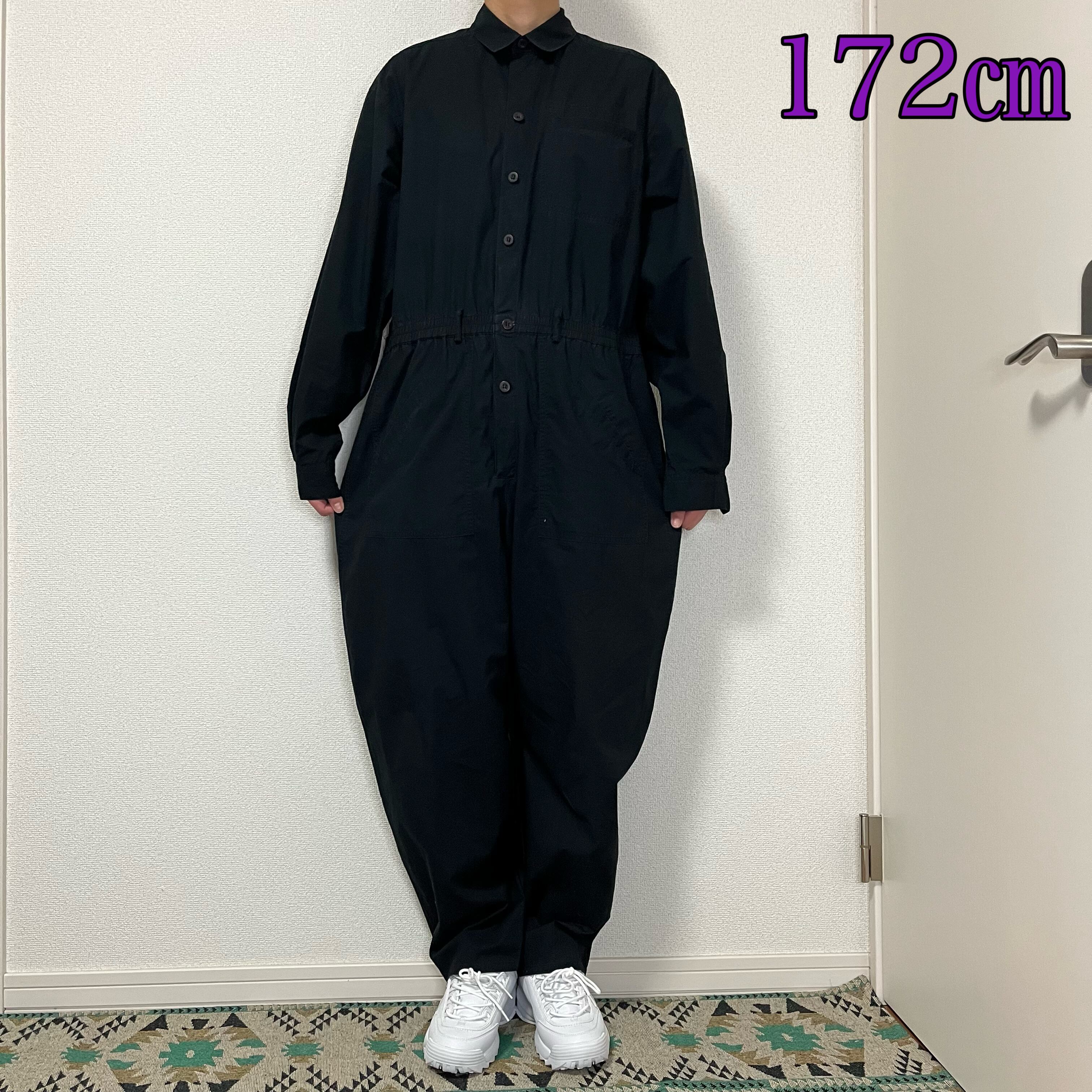 ヨーロッパ製 ブラックジャンプスーツ つなぎ　(古着) Calvin Klein sport ジャンプスーツ メンズXL相当 黒 つなぎ 古着