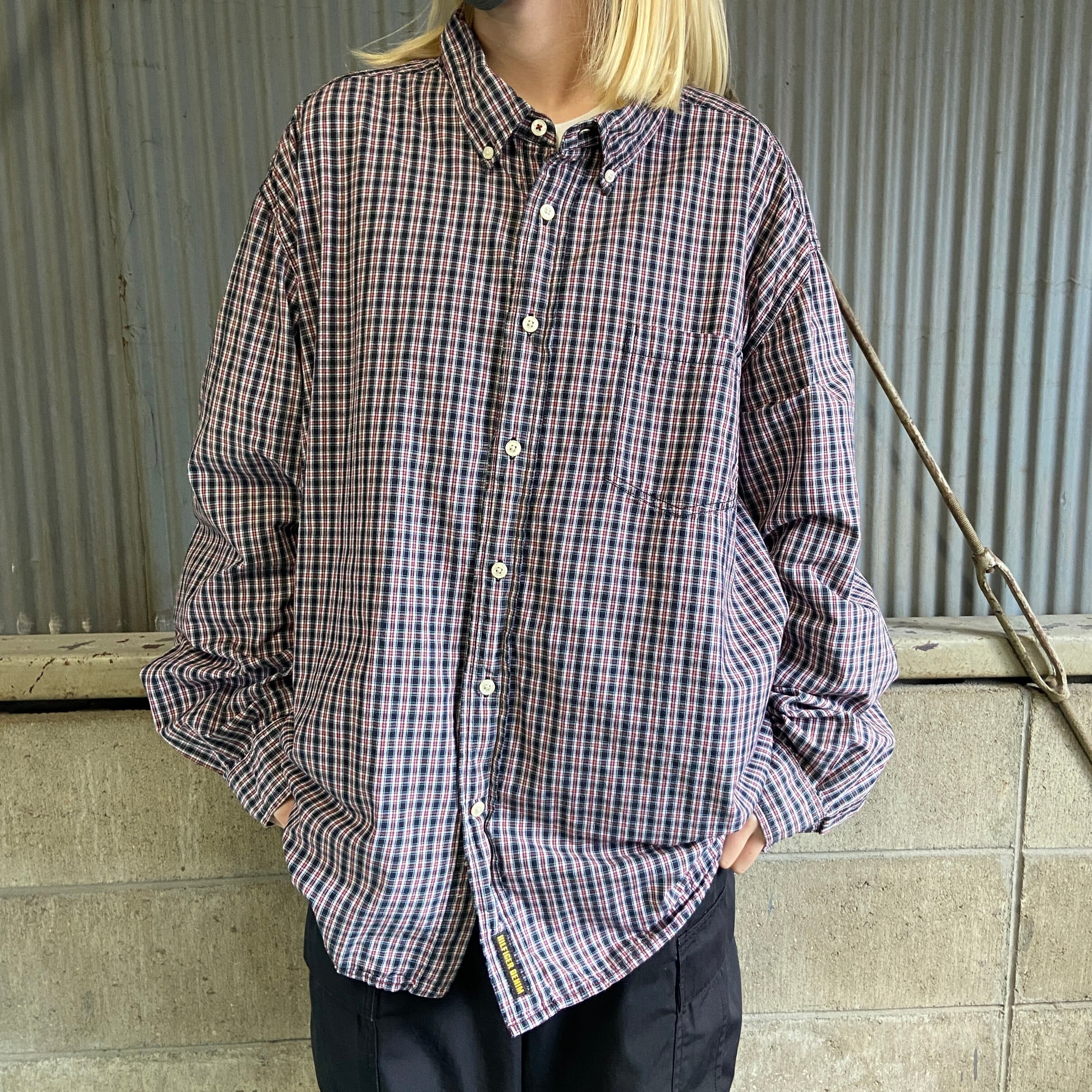 【カールヘルム】　チェックシャツ　ビンテージ　ビッグサイズ　90s