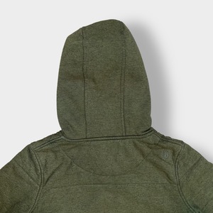 VOLCOM ジップアップ パーカー スウェット フーディー ボア hoodie S ボルコム カーキ us古着