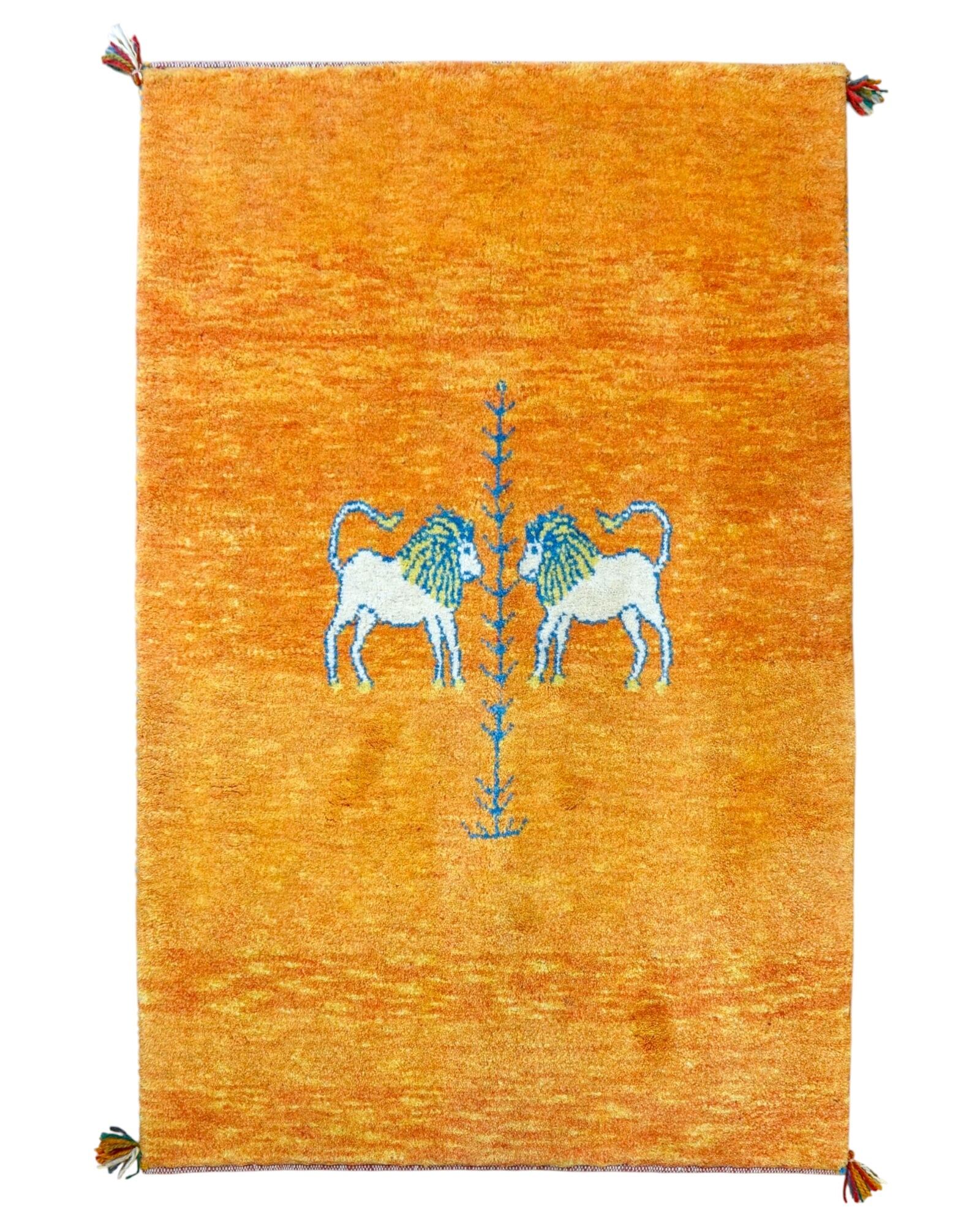 ペルシャ絨毯 手織りギャッベ アマレ族 ギャベ 81×51cm | Decorworks