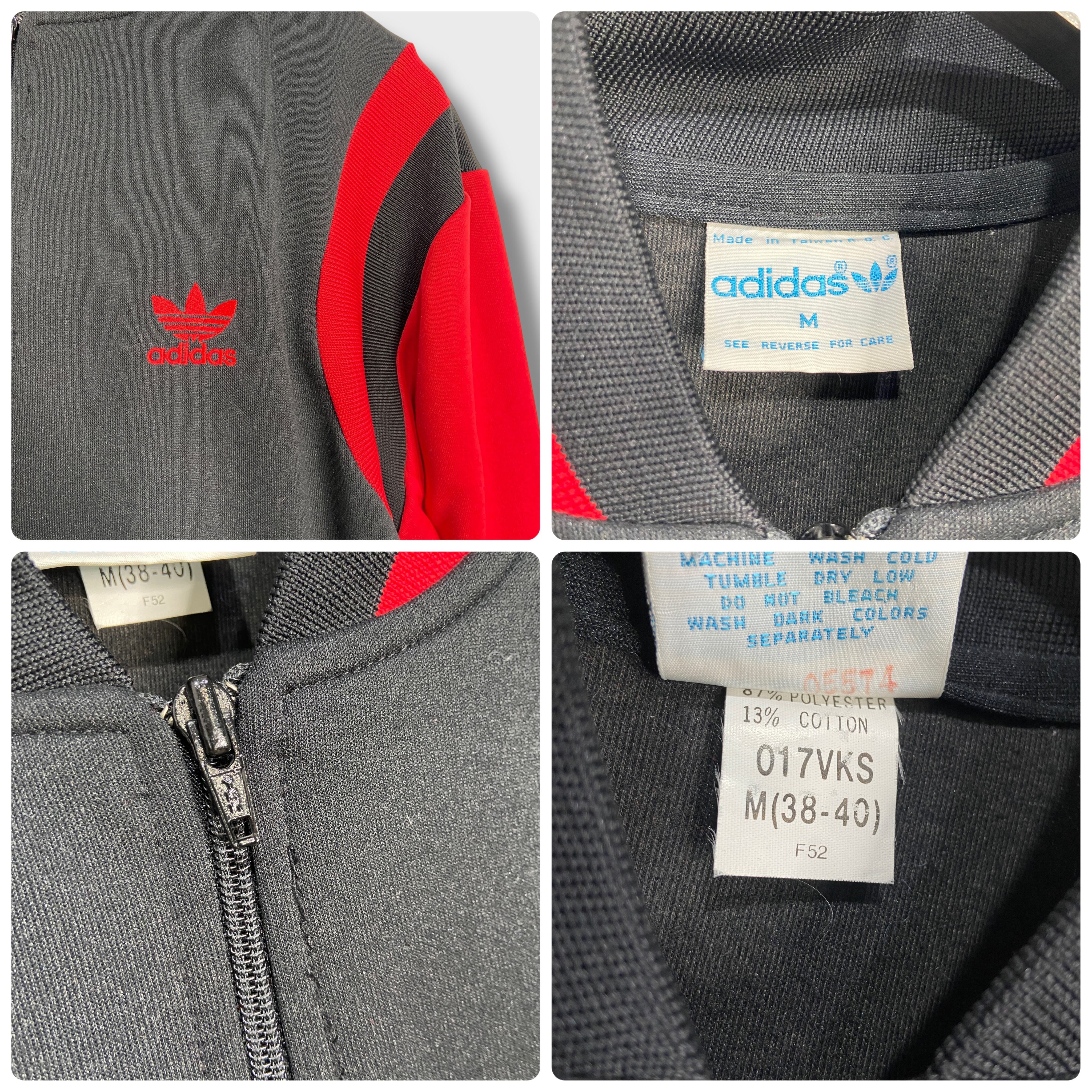 美品 80s adidas ジャージセットアップ トラックジャケット 黒 M