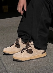 【Stk112】Suede Panel Chunky Sneaker