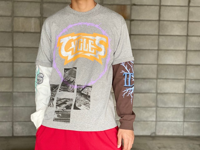 D.TT.K LAYERED L/S TEE GREY LARGE 10JE6030