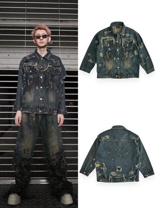 【RUPTIVEY】camouflage damage denim jacket"深装"