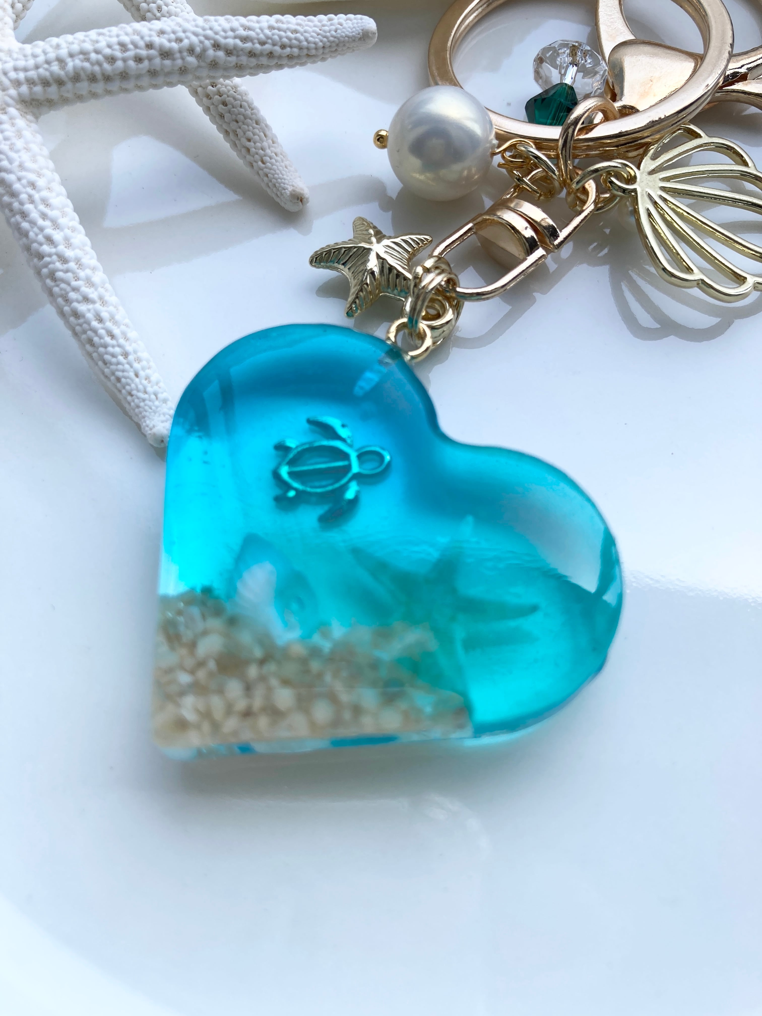 キーリング付きタイプ】海チャーム♡ハート | Kiri style