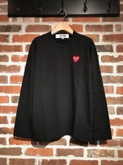【PLAY COMME des GARCONS】T118 赤エンブレムロングスリーブカットソー