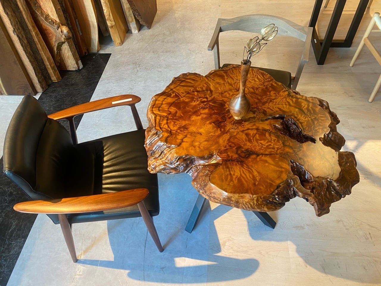 Premium】屋久杉（ヤクスギ）_900×800×65_浅草店_テーブル天板/バール