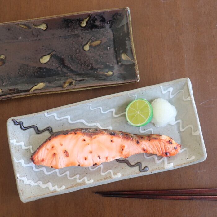 益子焼 えのきだ窯 長角皿 Mashiko-yaki Rectangular plate #264 | 和