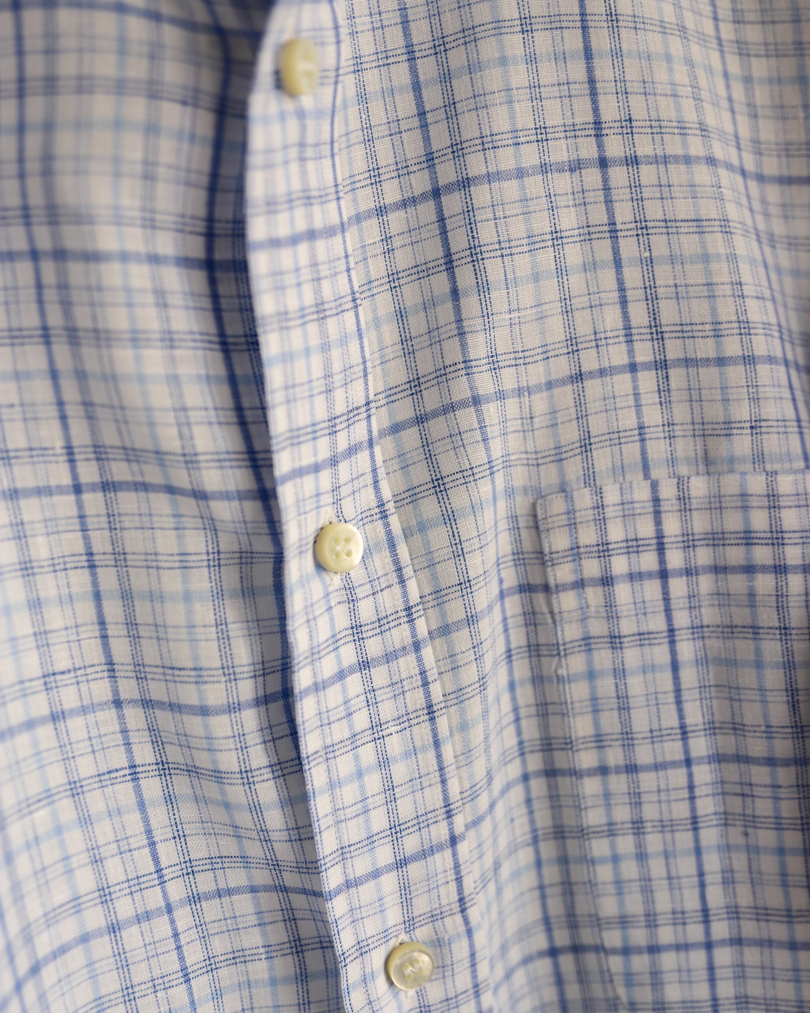 定価15万】Loro Piana special B.D. linen shirt made in Italy Blue