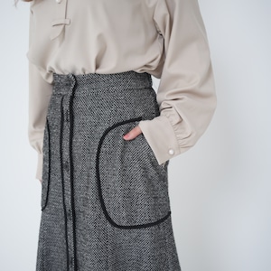 フロントボタンツイードスカート【LalliaMu】