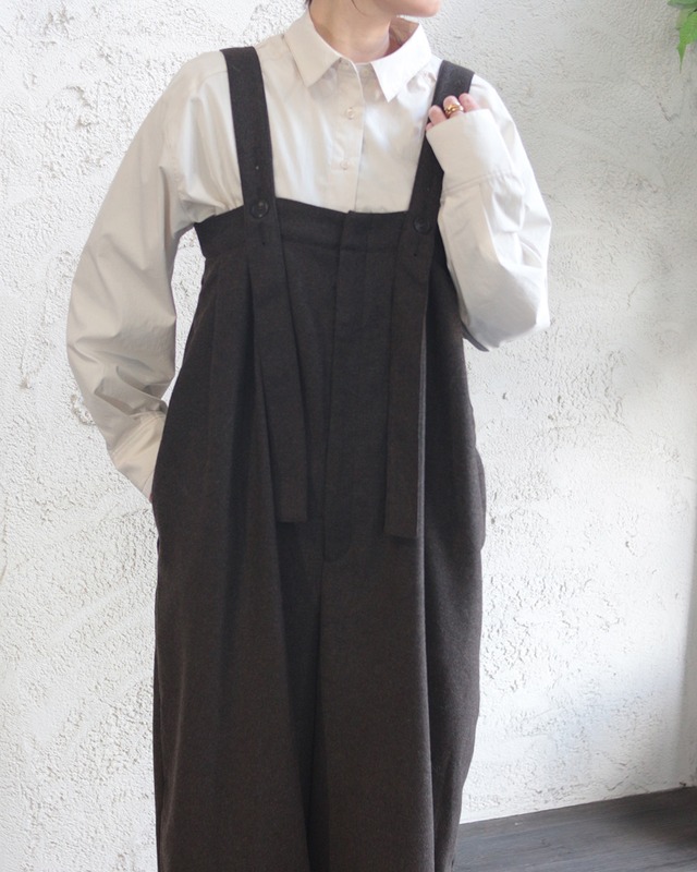 【hunch】フランネルワイドサロペ　(251251)