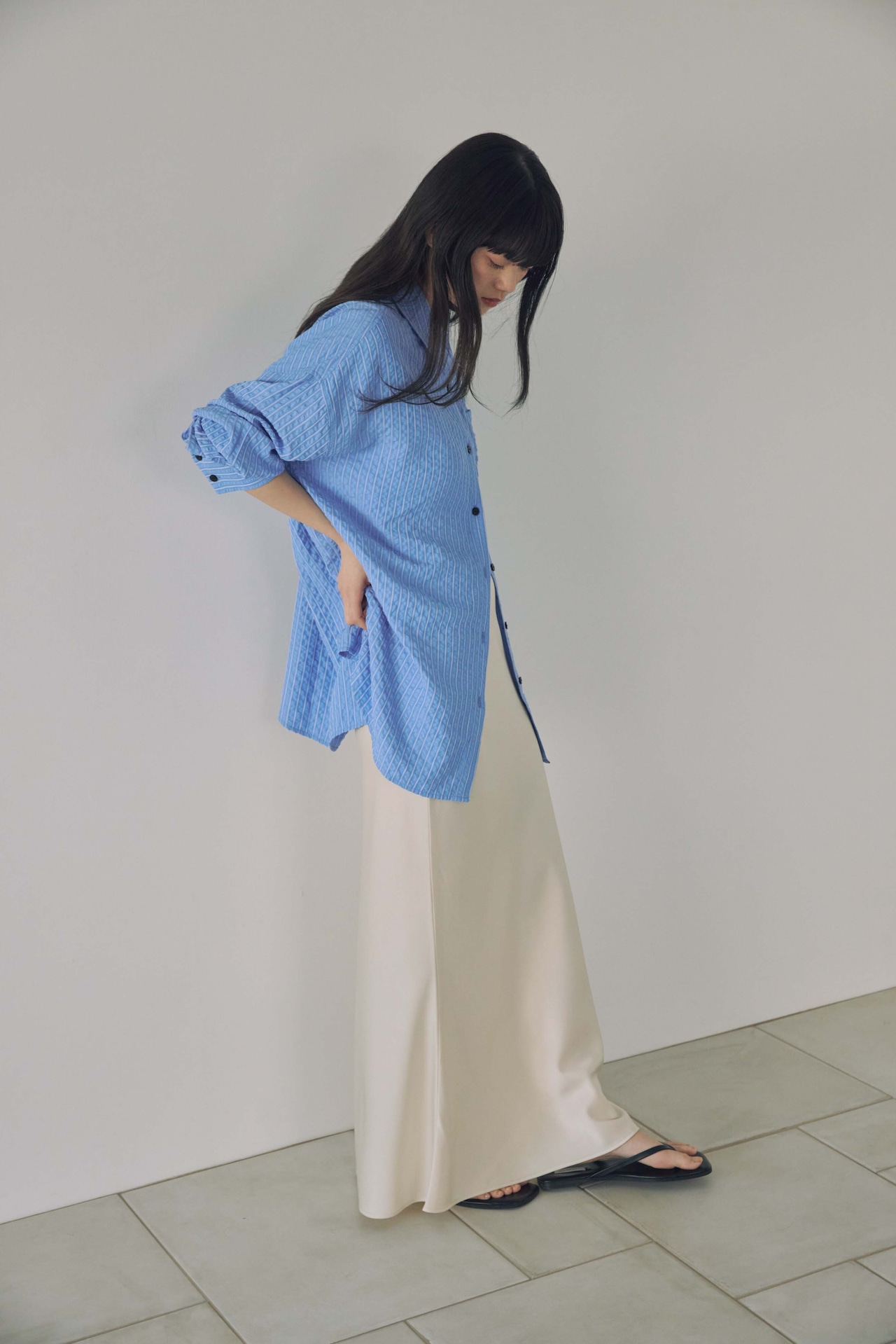 DU240505 satin straight flare skirt【Re Stock】【残り僅か】