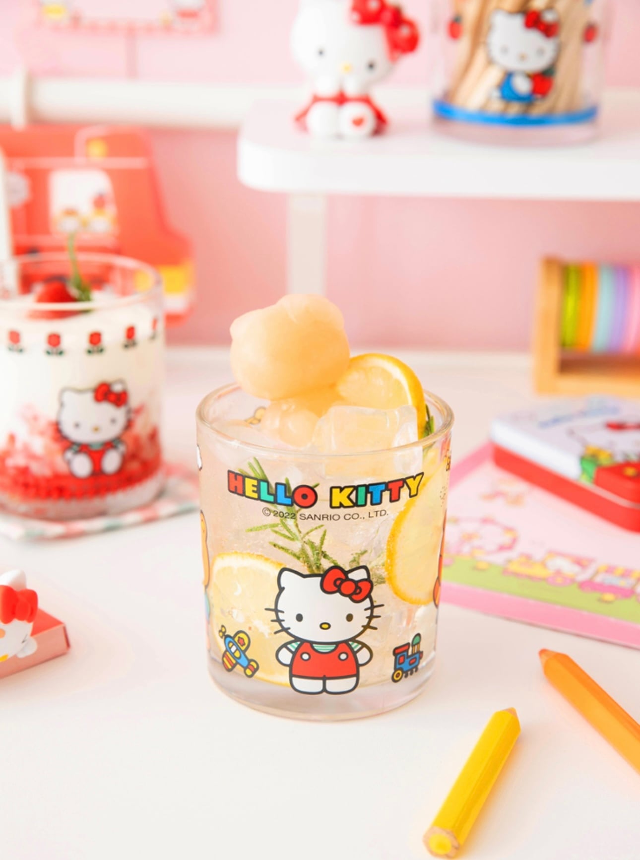 韓国限定 公式】hello kitty retro glass cup 3pics set / ハロー