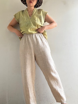 80-90s Vintage Elastic Linen Pants