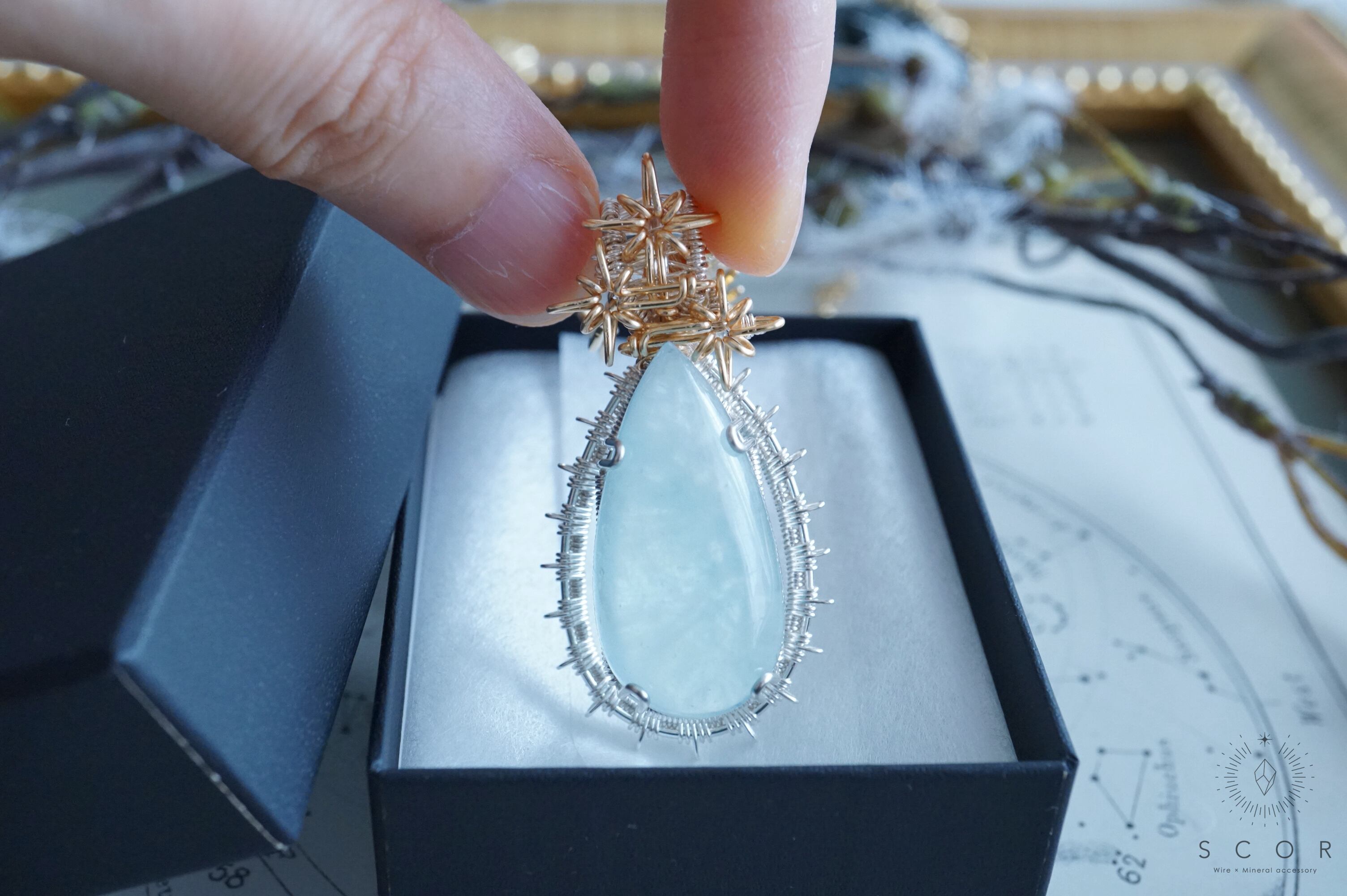 動画あり】Halo - 曇硝子星 (pt561-a-sg)（アクアマリン