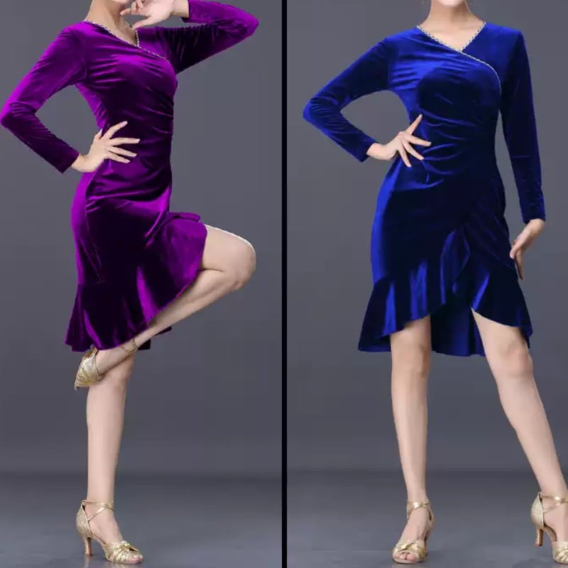 カシュクール デザイン ドレス ロングスリーブ ミディ ds1011