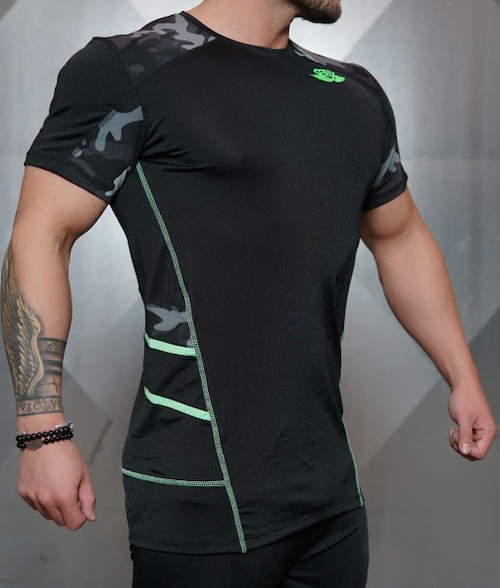Renzo Performance Shirt – Black & ACID GREEN レンゾ パフォーマンスシャツ