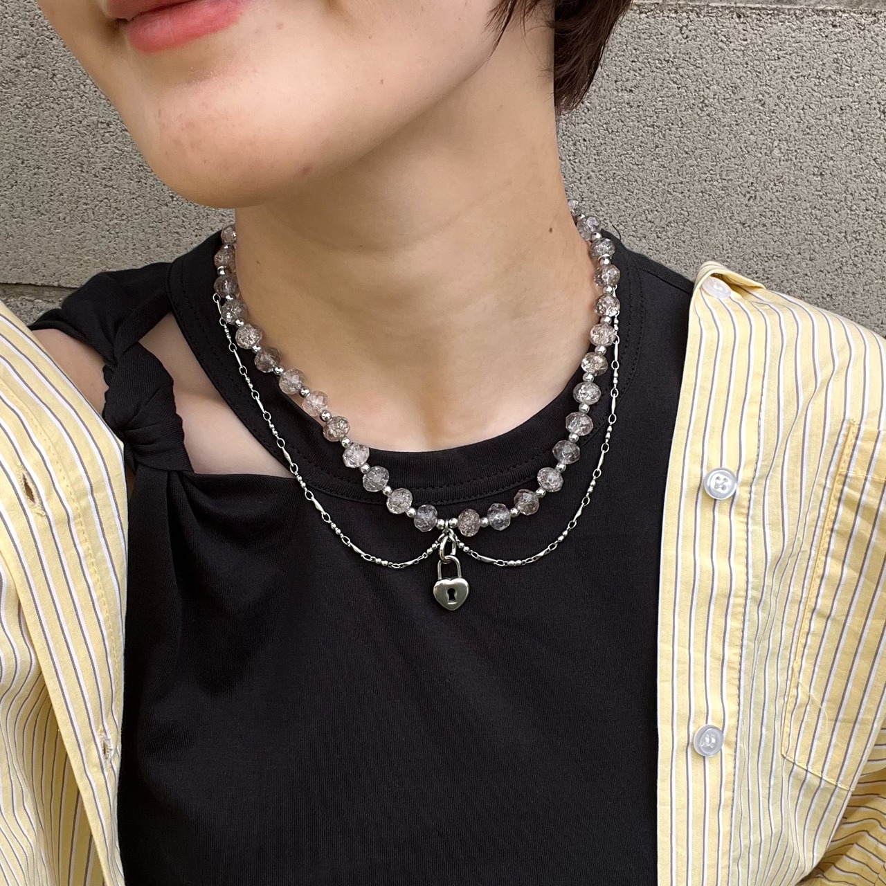 Heart Lock Beads Necklace