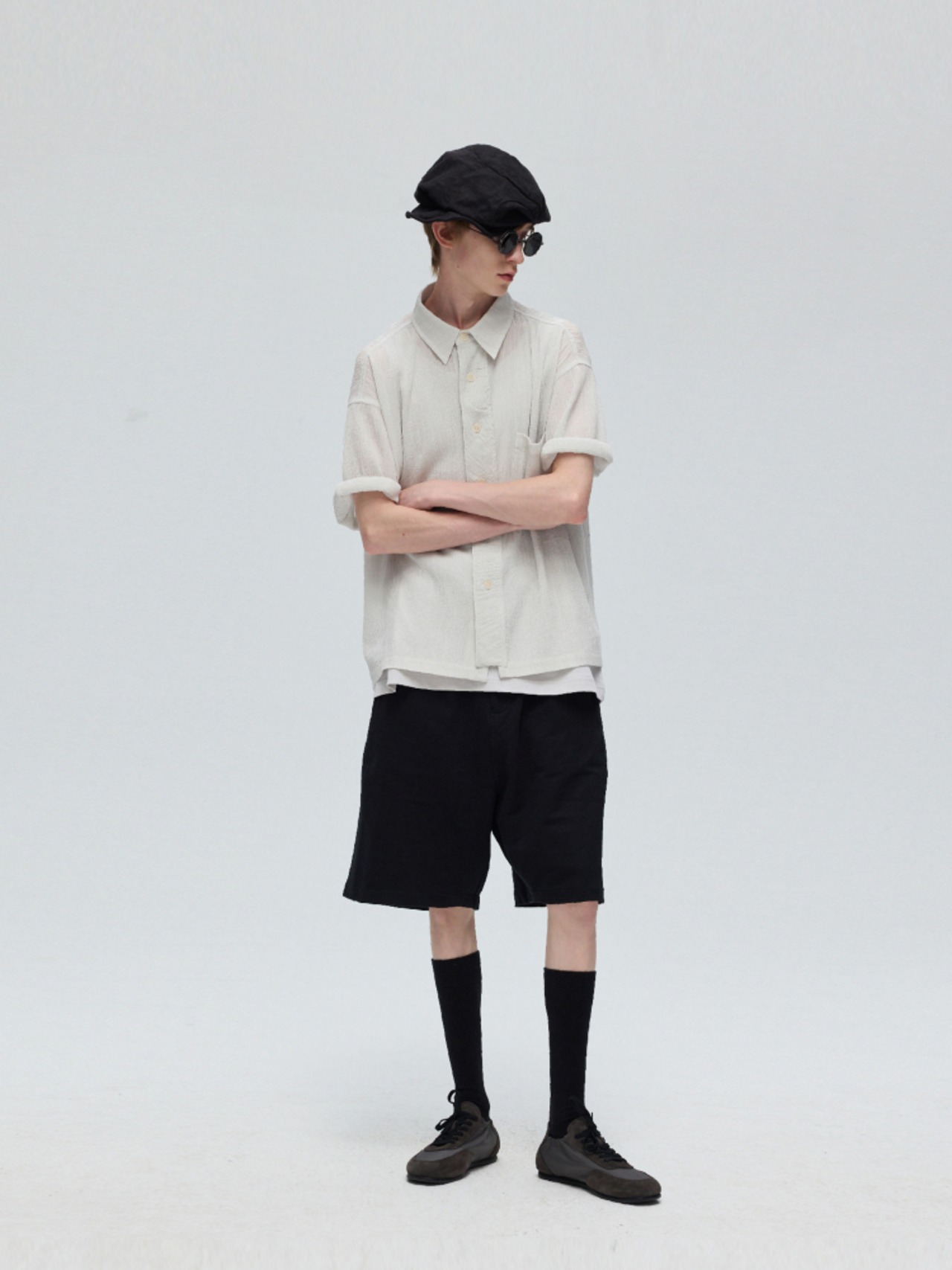 DECESOLO 25SS 80'sツイストコットンポロシャツ