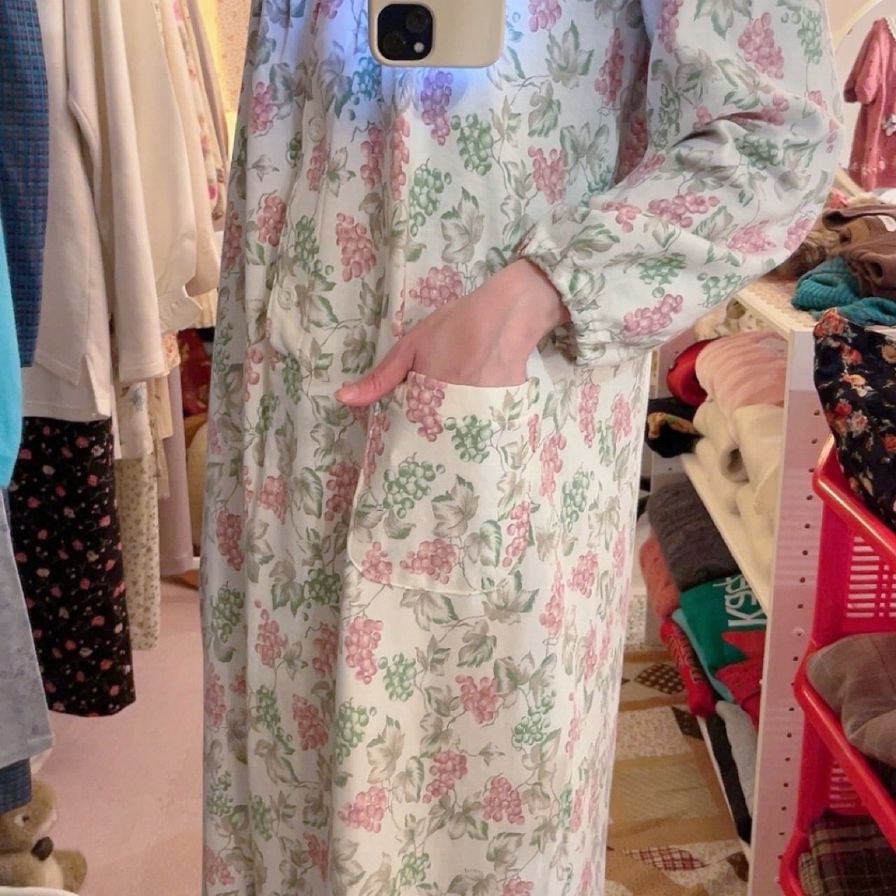 grape leaf neglige one-piece