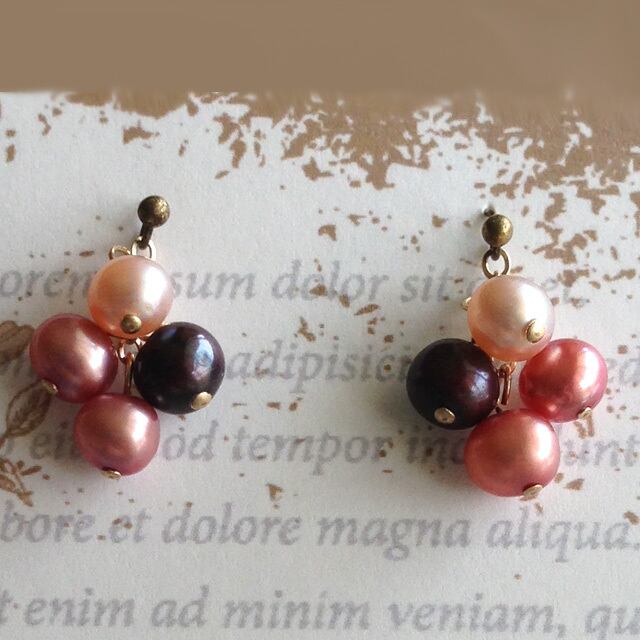 赤い実（淡水パール）ピアスチャーム【ec207】 | アクセサリーショップ