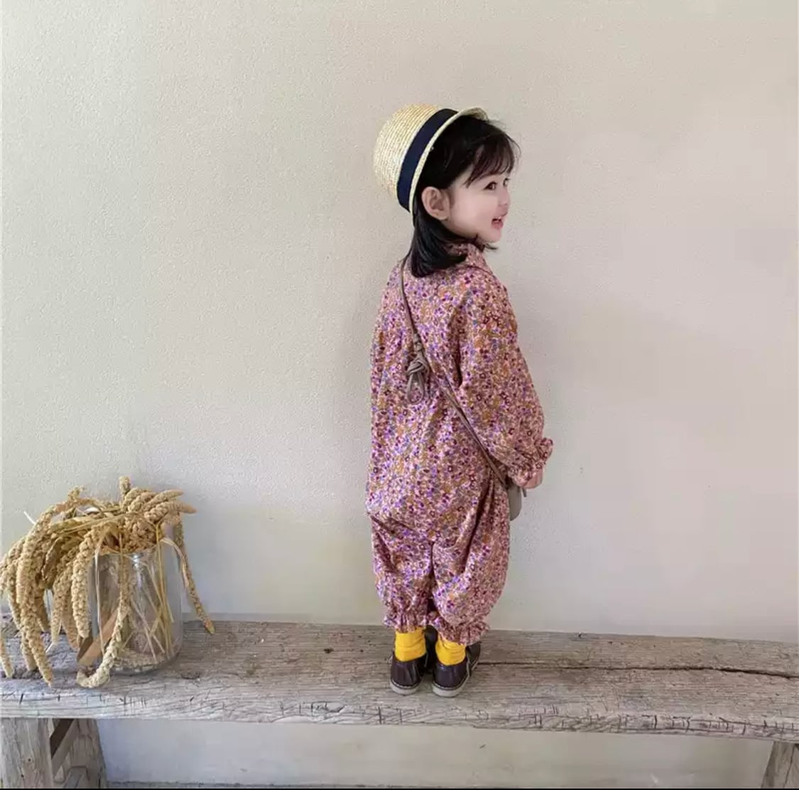 小花柄ガールズロンパース》》》》》海外子供服 春夏服 ガール つなぎ 花柄