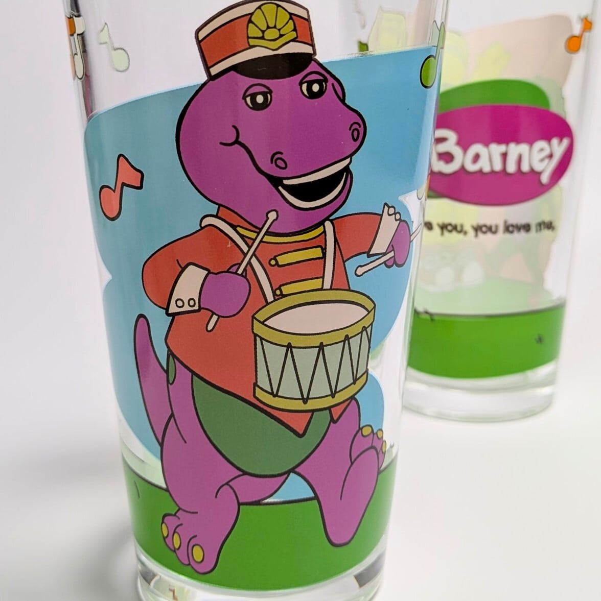 ♧ ♡再入荷♡【 AMERICAN PAIR GLASS / ペアグラス 】 『 Barney & Friends ( バーニー&フレンズ ) 』ガラス / コップ / ペアグラスセット 〚アメリカン雑貨 アメトイ〛