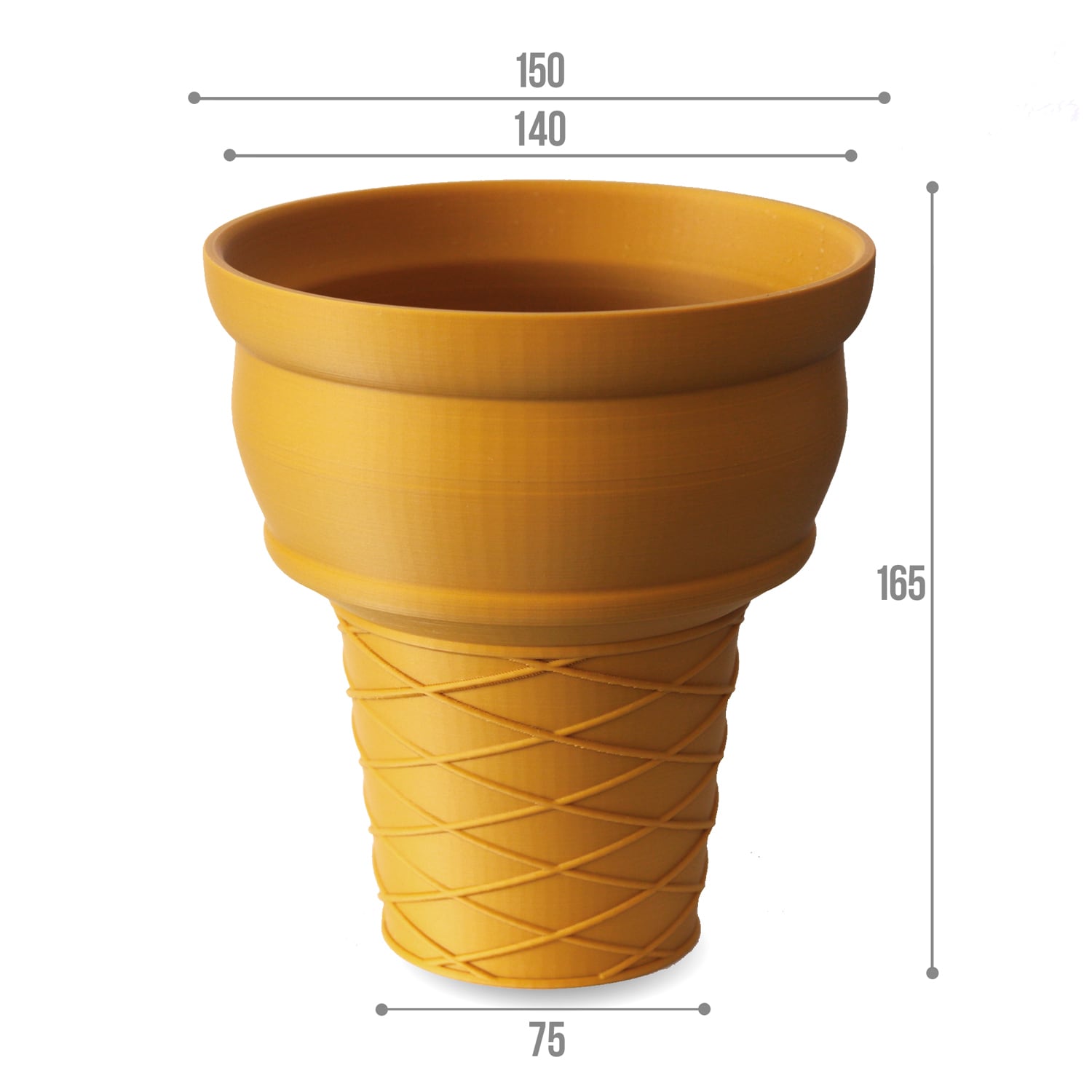 遊び心と実用性を両立した植木鉢｜Adv-020XL (150×165) アイスクリーム