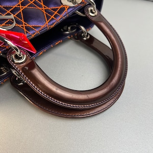 【最終処分SALE】Dior レディディオール２WAYカナージュ レザー ショルダーバッグ パープル A-12112