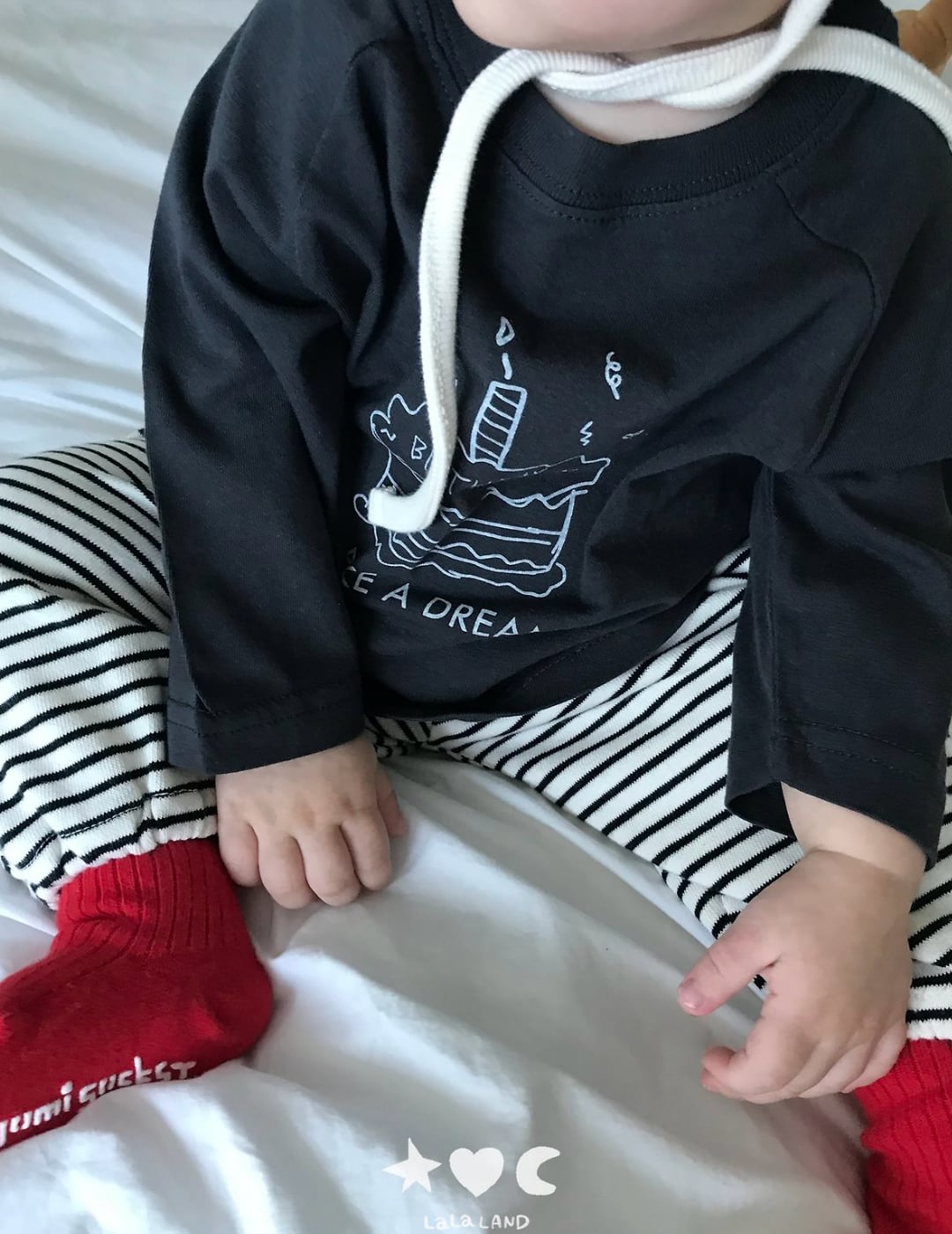 送料無料【予約】/  babyハッピーラグランTシャツ  /lalaland