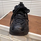 Genuine Leather Black Platform Dad Sneakers, 7cm Height Boost (ME251)