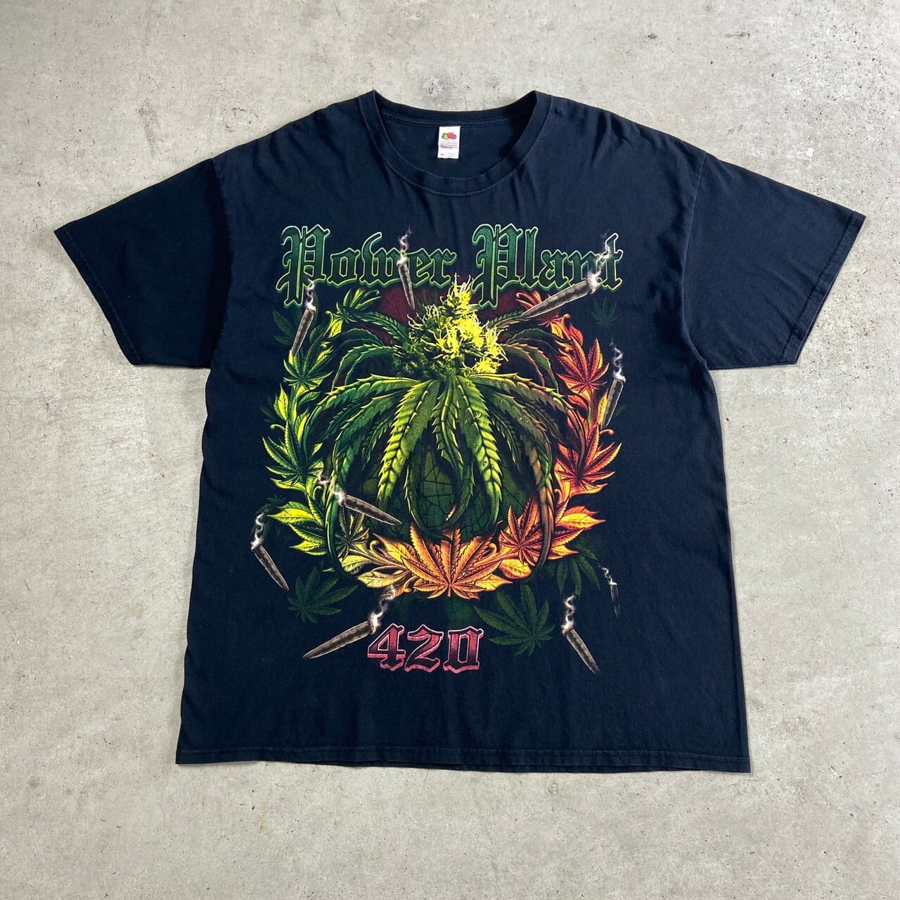POWER PLANT 420 マリファナ プリントTシャツ メンズXL 古着 大麻 