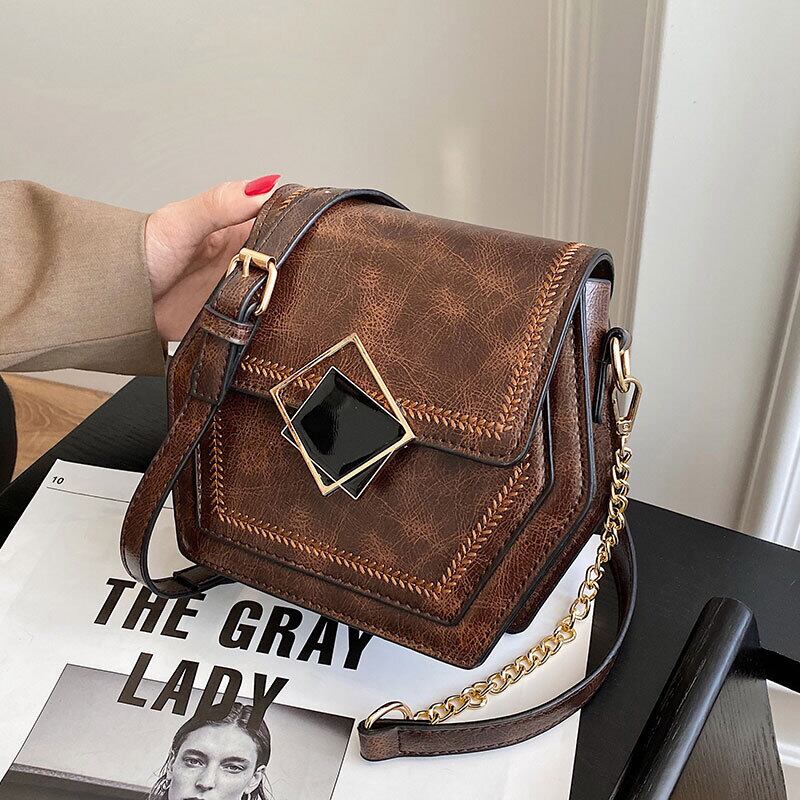 オータムウィンターチェーン シングル 秋物 冬物 スクウェア メッセンジャーバッグ Tiancai_Wing_Bag74583302926