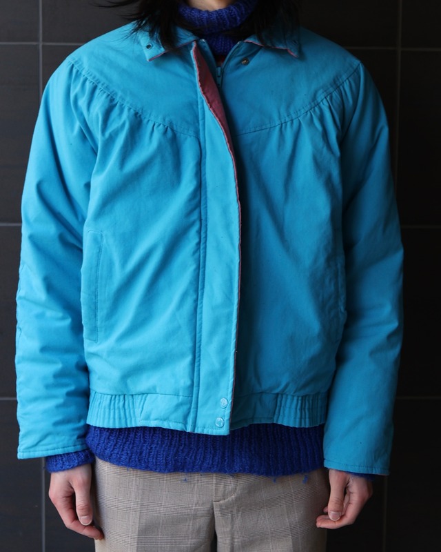 Fly front bicolor down jacket
