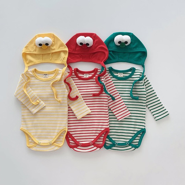 【BABY】可愛いボーダー柄ロンパース