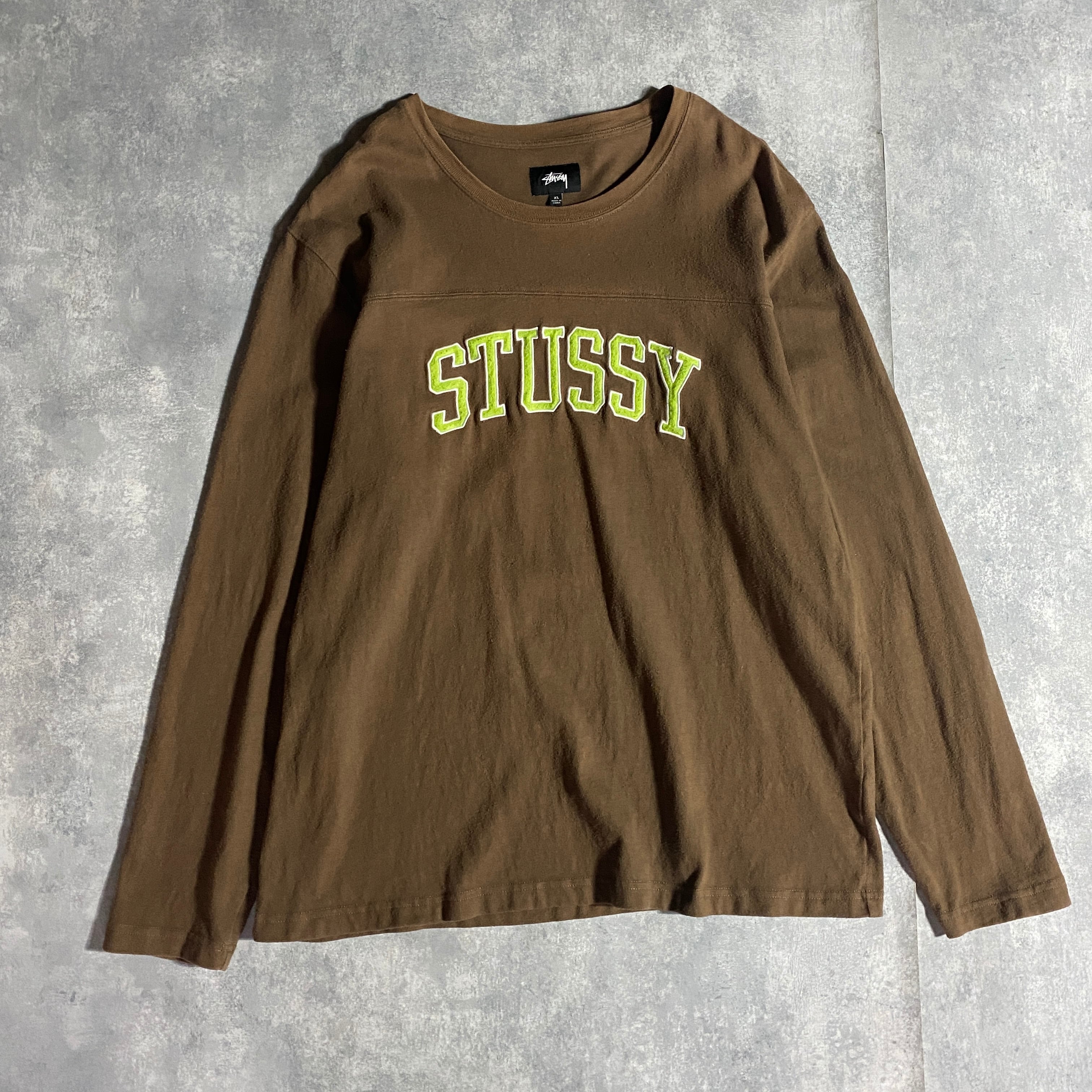 XLサイズ】ステューシー アーチロゴ ブラウン Tシャツ ロンT