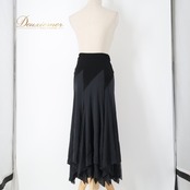 社交ダンス 衣装 スカート ブラック系 チャコット ダンススポーツ Chacott Dance Sport レッスン 練習 レッスンウェア 練習着 スリット 黒 無地 チュール かわいい 華やか おしゃれ 上品 大人っぽい 軽やか ふんわり 日本製 レディース ダンス衣装 スポーツウェア おしゃれスカート ブラックスカート スリットスカート フレアスカート